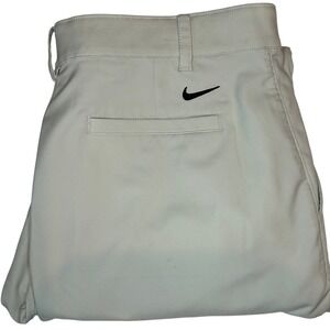 Nike Dri-FIT Men's Golf Pants Stone Khaki Flat Front Chino Trousers 36x30